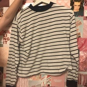 Brandy Navy and White Stripped Long Sleeve
